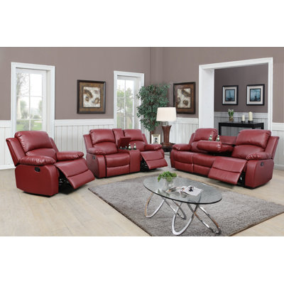 Ensemble de salon inclinable en similicuir 3 pièces Kisara