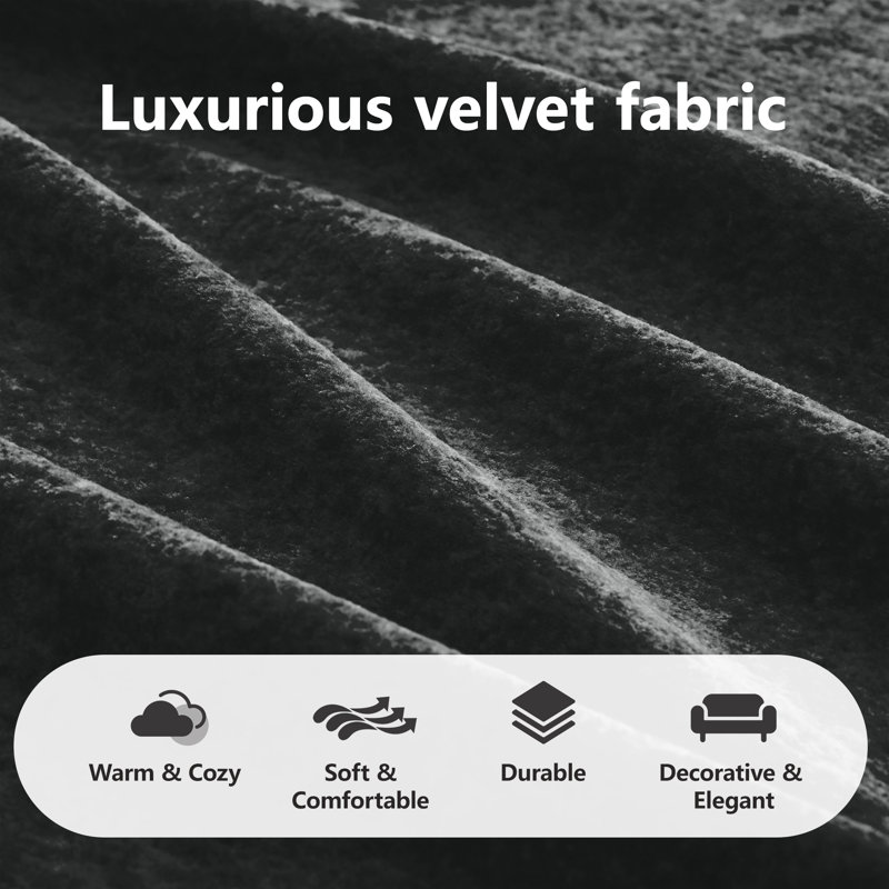 Chaise longue capitonnée en velours, Black