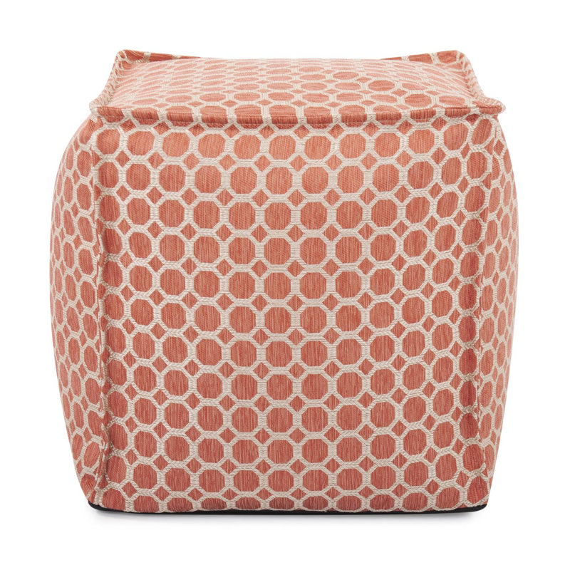 Square Pouf Pyth Coral, Orange