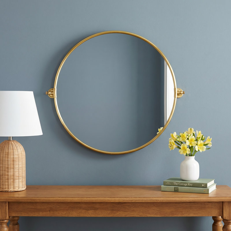 Dara Metal Mirror, Brass, 32" H x 35" W x 4" D