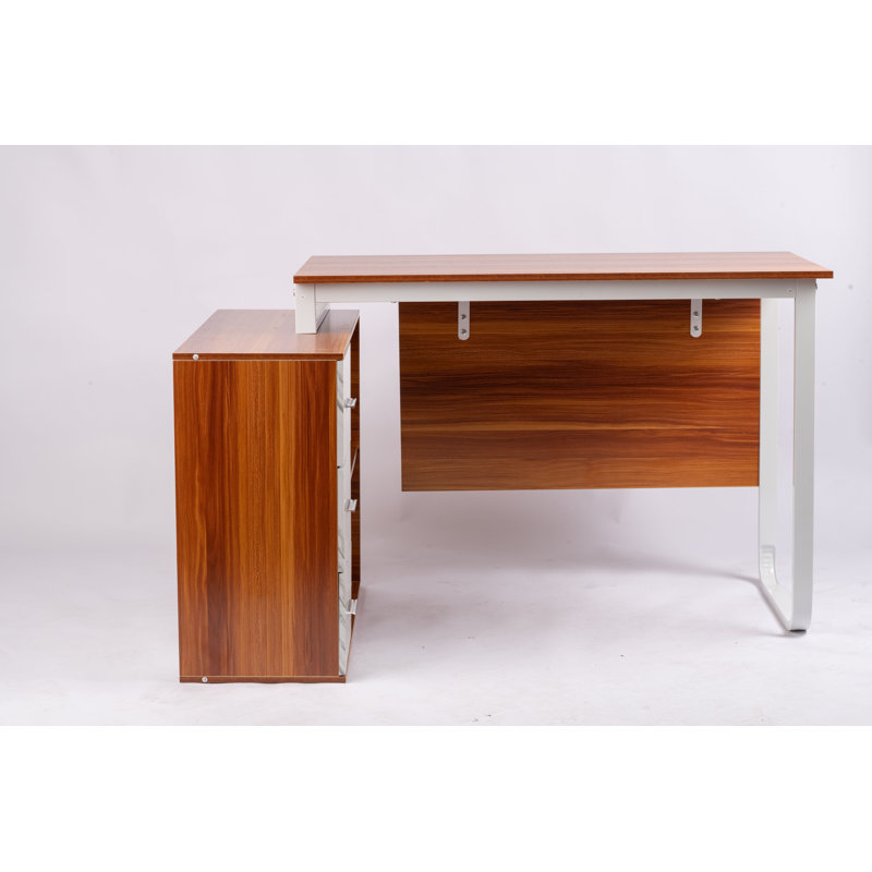 Bureau en L moderne pour tâches multiples, Chêne foncé