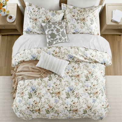 Ensemble de housse de couette en satin de coton 5 pièces