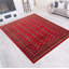 Tapis rouge foncé de 8 pi 0 po x 9 pi 8 po Malhaigh Peshawar Bokhara