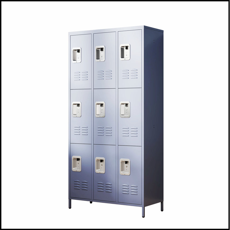 Casiers en métal à 9 portes de 72 pouces avec serrures sécurisées pour un rangement et une organisation polyvalents dans divers environnements