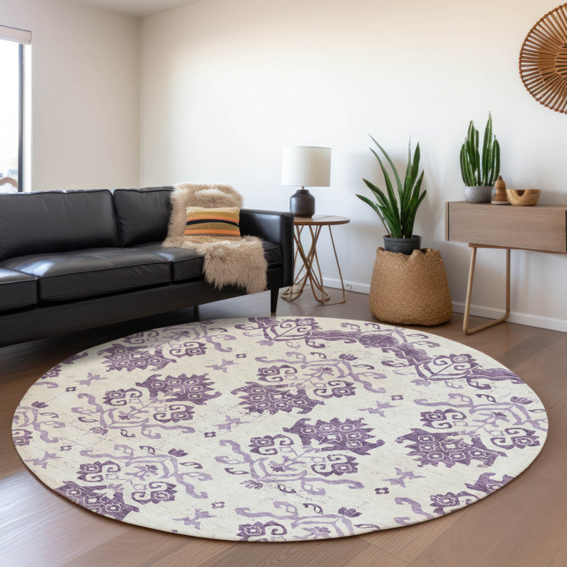  Lummus Non-Slip Indoor Outdoor Door Mat, Round 8'