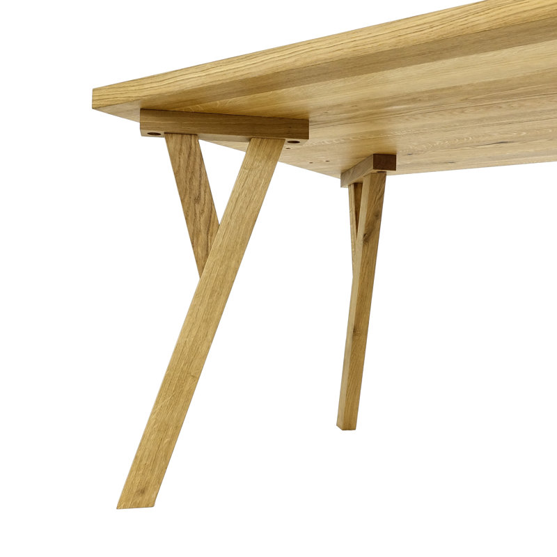 Dolins Oak Solid Wood Dining Table, Natural Oil, 76cm H x 160cm L x 90cm W