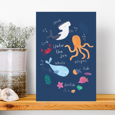 Ocean Animals Modern Contemporary Starfish Crab Fish Ocean Tropical Wall Art