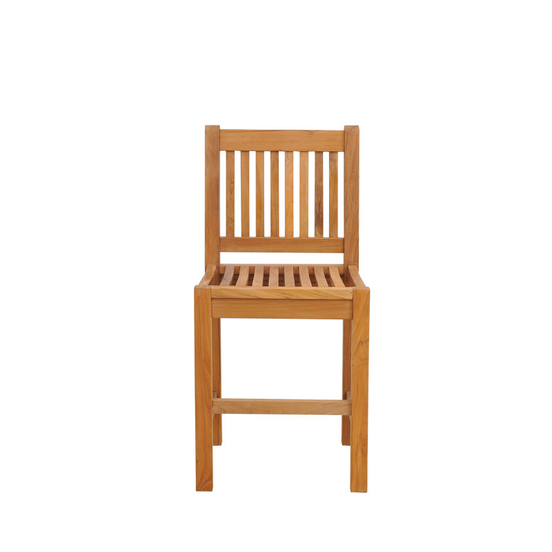 Elzas Outdoor Teak Bar Stool, 24.5"