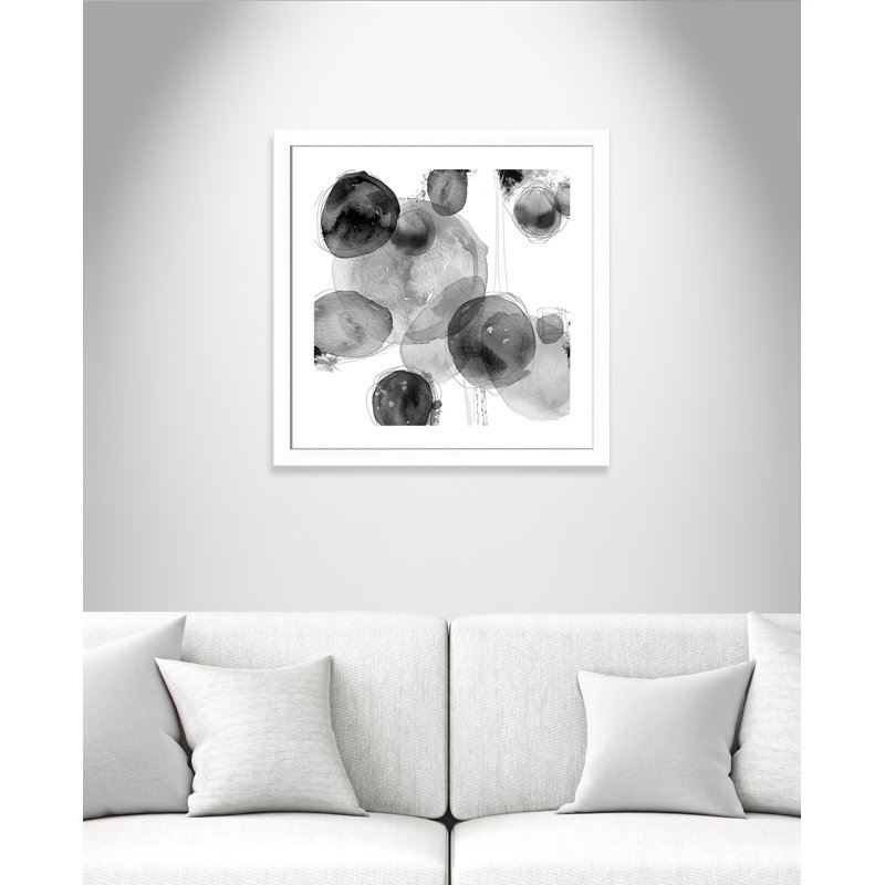 Gouttelettes - peinture encadrée, H 25 po x l 25 po x P 1,25 po, Argent brossé