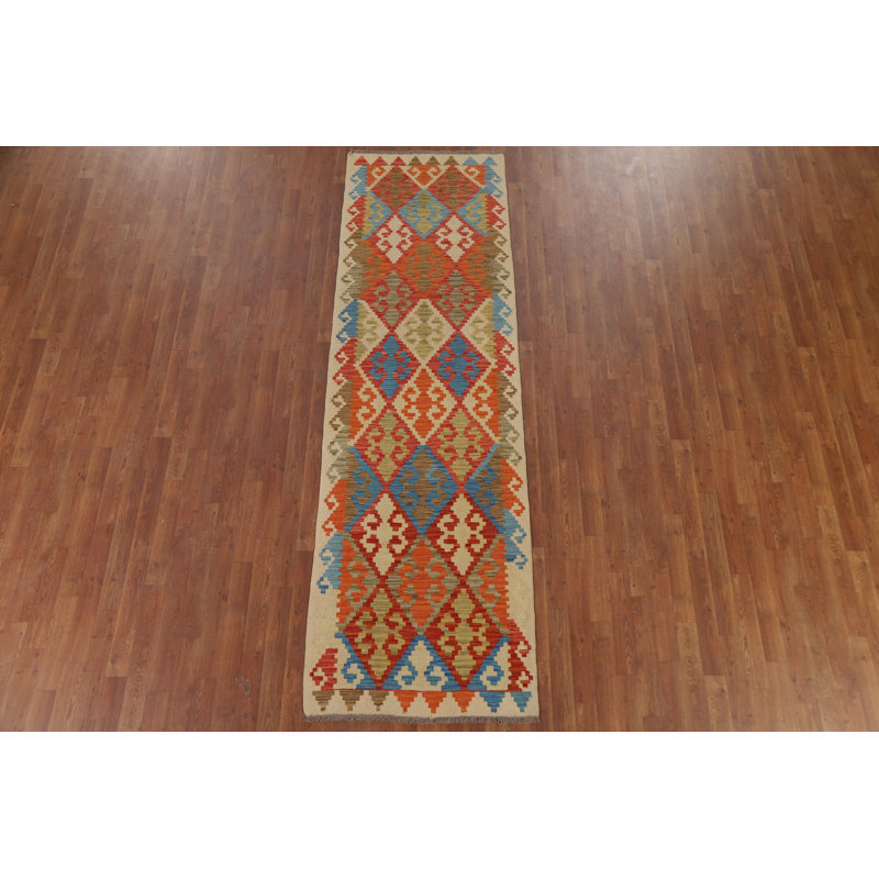 Geometric Kilim Oriental Runner Rug 3x9