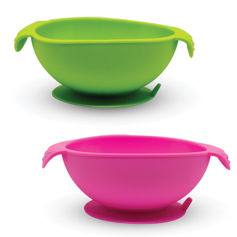 Berenda Silicone Bowl, Green/Pink