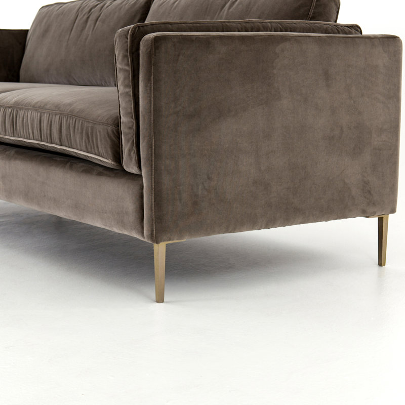 Emery Genuine Leather 84" Square Arm Sofa, Sapphire Birch