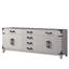 80 po W Double meuble-lavabo en chêne blanc, concept à fermeture douce, entièrement assemblé, deux armoires intérieures, quatre tiroirs et une tablette de rangement, fabrication en bois massif dans une unité construite, tablette de rangement,