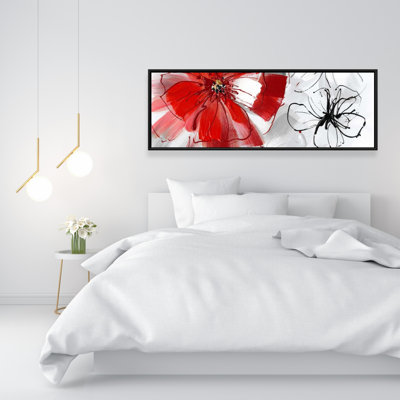 " Red & Gray Flowers "