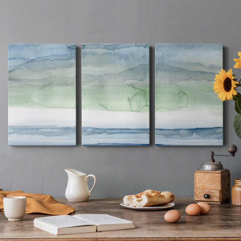 Bord de mer - toile tendue avec châssis de qualité supérieure - prête à être accrochée, H 27 po x l 54 po x P 1 po
