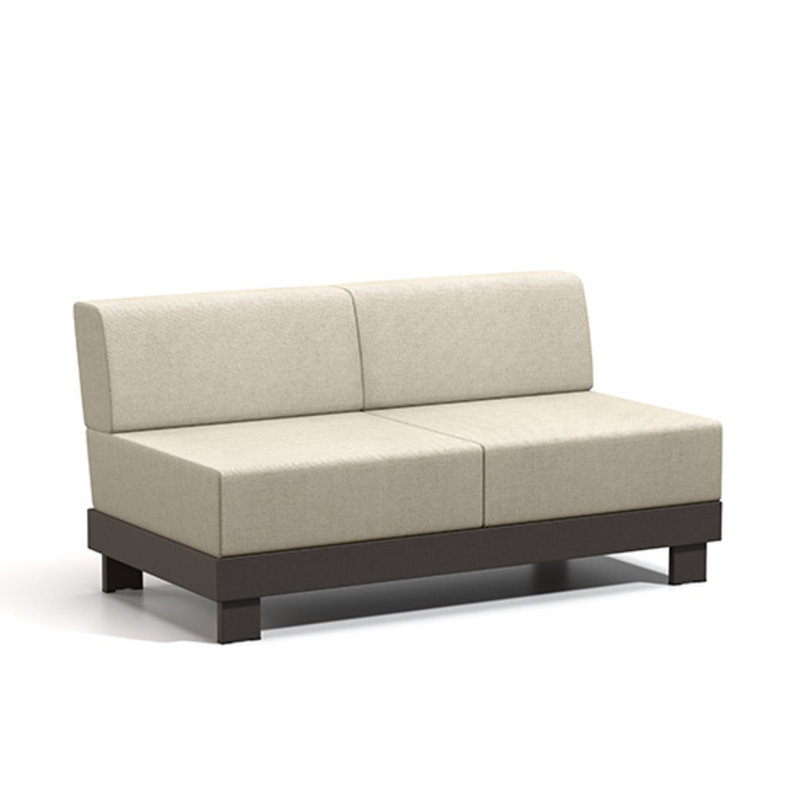 Urban Armless Loveseat With Cushion, Solve Linen, Carbon