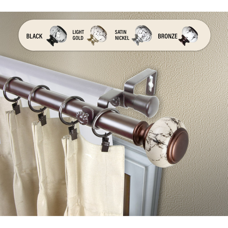 Tringle à rideaux double Nisswa, H 2,75 po x l 48 po x P 6,75 po, Bronze