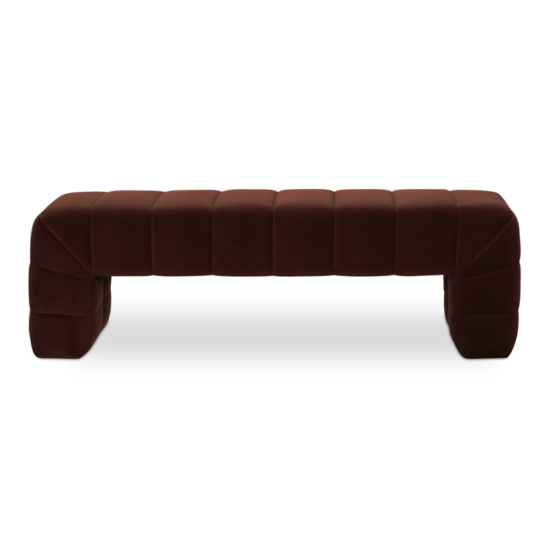 Verity Upholstered Bench, Warm Brown Velvet