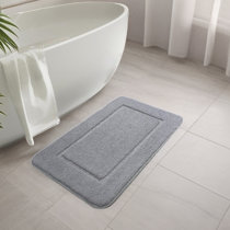Color&Geometry Color G Bathroom Rug, Soft Absorbent Bathroom Mat and Bath Mat, Premium Microfiber Shag Bath Rug Machine Washable (16 inchx24 inch,Grey and White)