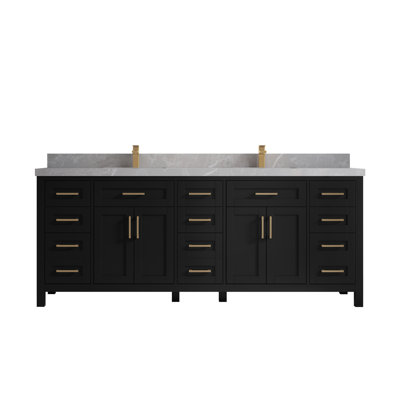 84'' Double Bathroom Vanity with Quartz Top