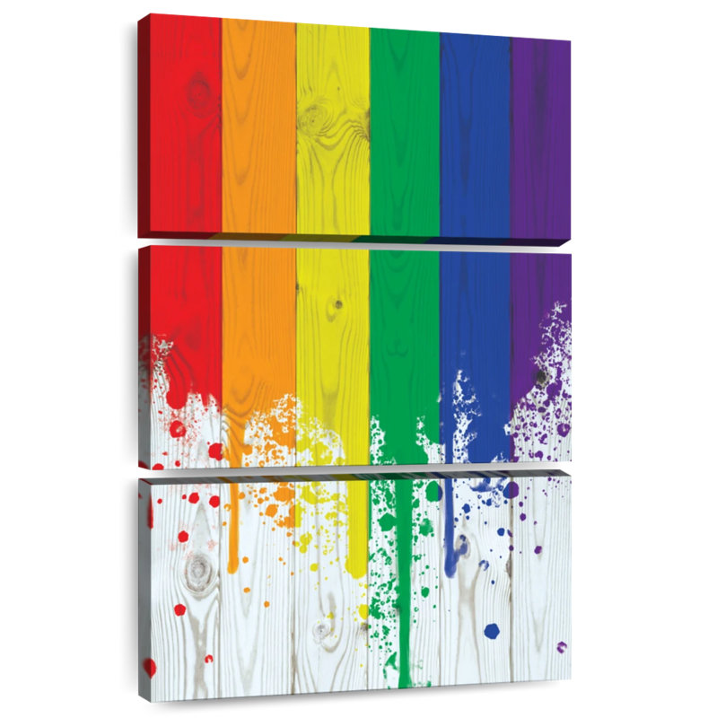 Khepri Rainbow Paint Spill, 74" H x 48" W