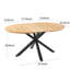 Table extensible avec plateau et pieds en métal pour les zones de travail de salle à manger, 120 / 160X120x75cm, finition chêne teinté, pieds de bureau faciles à assembler, Aura naturelle, installation rapide