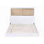 Lit simple blanc avec tête de lit à bibliothèque coulissante - Aucun sommier requis, durable