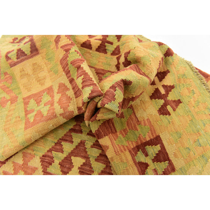Tapis en laine rouge 3 pi 9 po x 6 pi 3 po one-of-kind main-noué la new age Elland