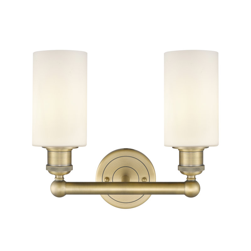 Caldello 2 - Light Dimmable Vanity Light, Matte White, Brushed Brass