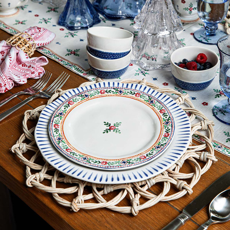 Handcrafted Ceramic Floral Salad/Dessert Plate, 9.25"
