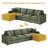 3 - Piece Corduroy Upholstered L-Shaped Sectional-438699074