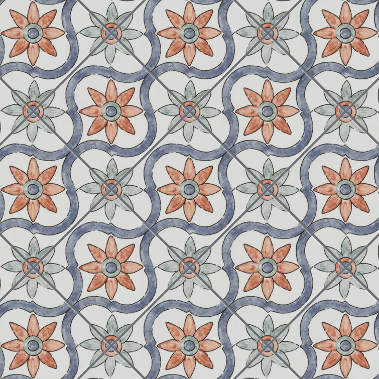 Bourges 8" x 8" Ceramic Patterned Tile