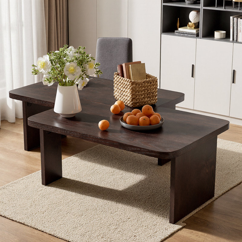 Ensemble de tables basses Modern, Brun