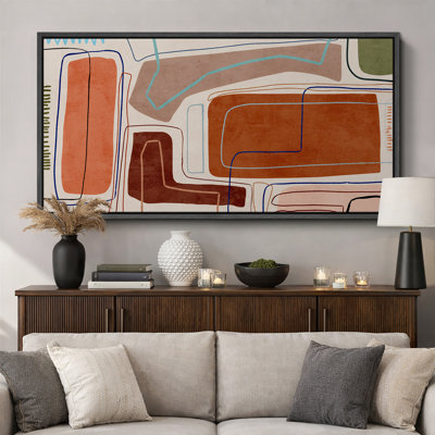 Impression sur toile encadrée orange et brun