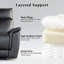 Fauteuil inclinable manuel moderne en cuir d'une largeur de 38,5 po-69718589