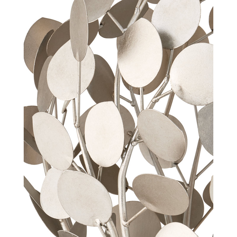 Lunaria 1 - Light Wrought Iron Chandelier, Contemporary Silver Leaf