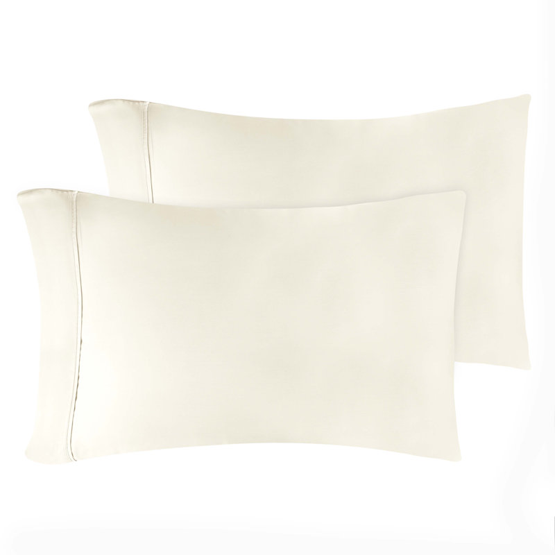 Modal From Beechwood 400 Thread Count Lightweight Cooling Solid Pillowcases, King Pillowcase, Ivory