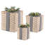 Woven Design Nested Box Décor With Pine Cones And Bow Set Of 3