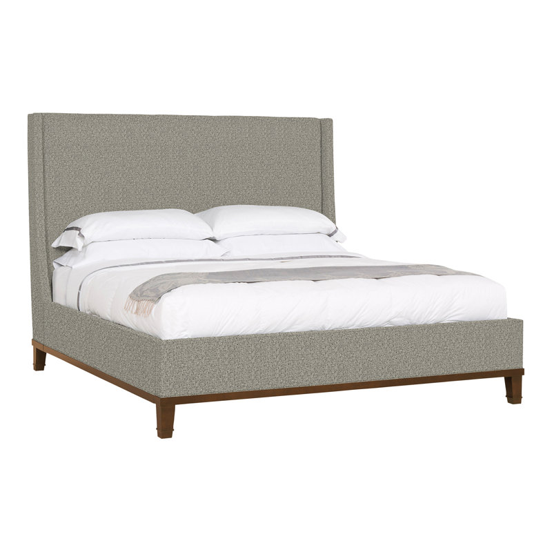 Michael Weiss Upholstered Wingback Bed, Casa Blanca, Tuck Graphite