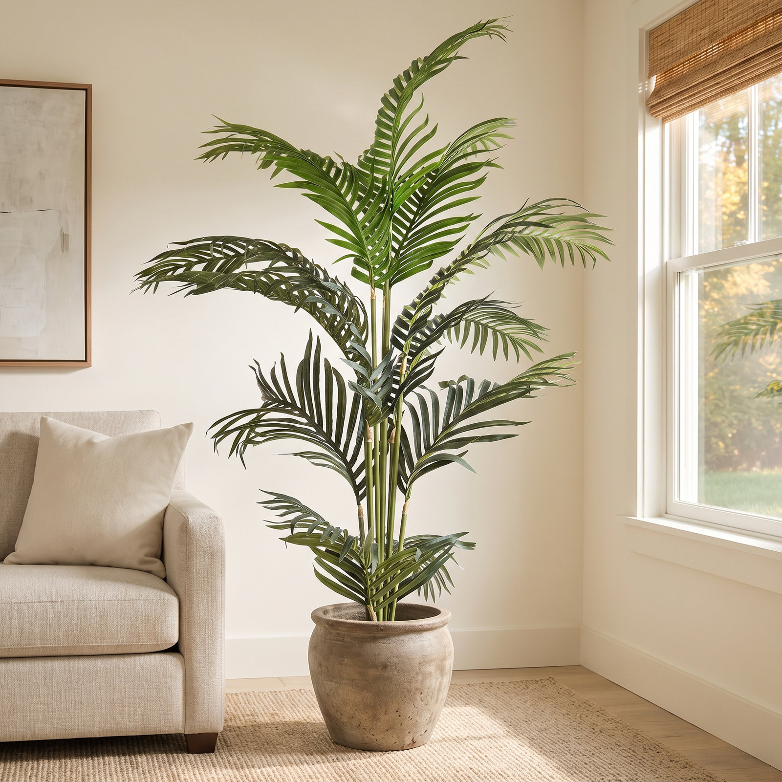 Palm Tree in Pot, 56" H x 32" W x 32" D