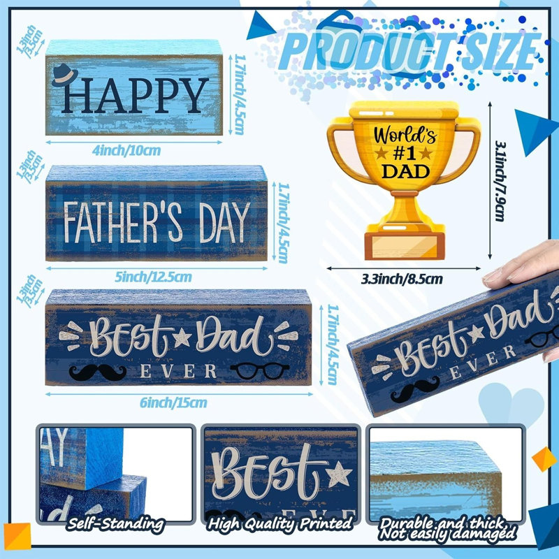 Rustic Fathers Day Tabletop Decor Set 4 Piece