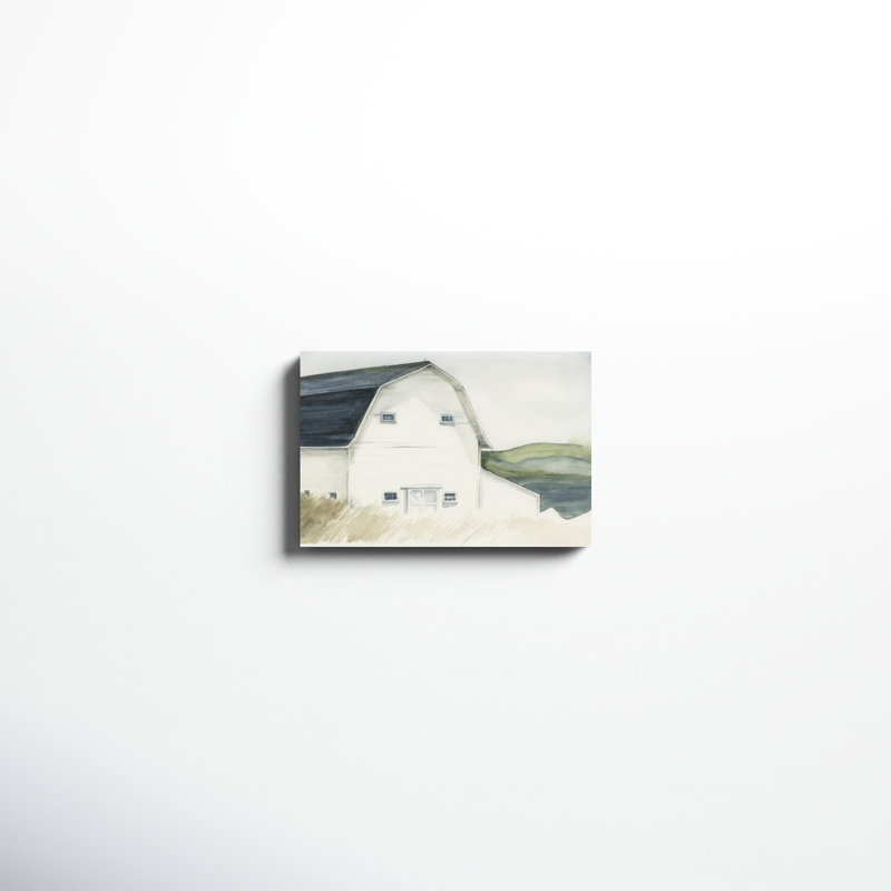 «Watercolor Barn IV» par Jennifer Paxton Parker, reproduction d'art sur toile tendue, H 12 po x l 18 po