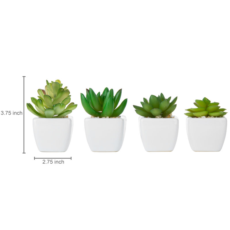 8.3cm Faux Succulent Plant in Ceramic Planter