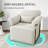 Modern Boucle Swivel Accent Chair, Oversized Armchair with Gold Frame, Off-White-1780183728