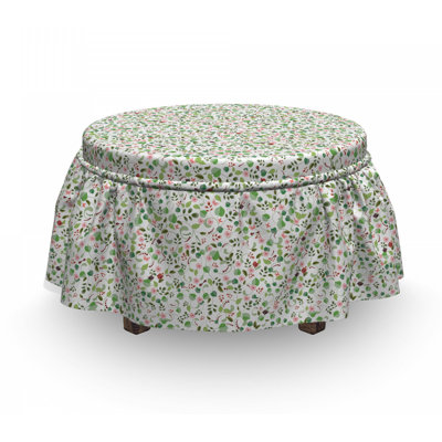 Housse pour repose-pieds papillons et feuilles oiseaux