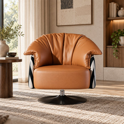 Fauteuil d'appoint à dossier rabattable en similicuir