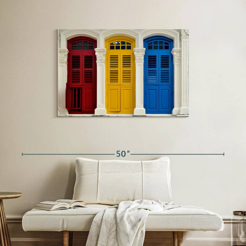 Lilie Colorful Singaporean Doors, 26" H x 39" W