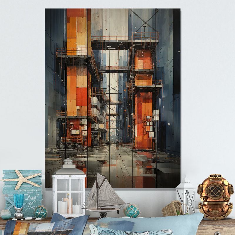 Port Symphonie industrielle sur bois, H 32 po x l 24 po x P 0,78 po