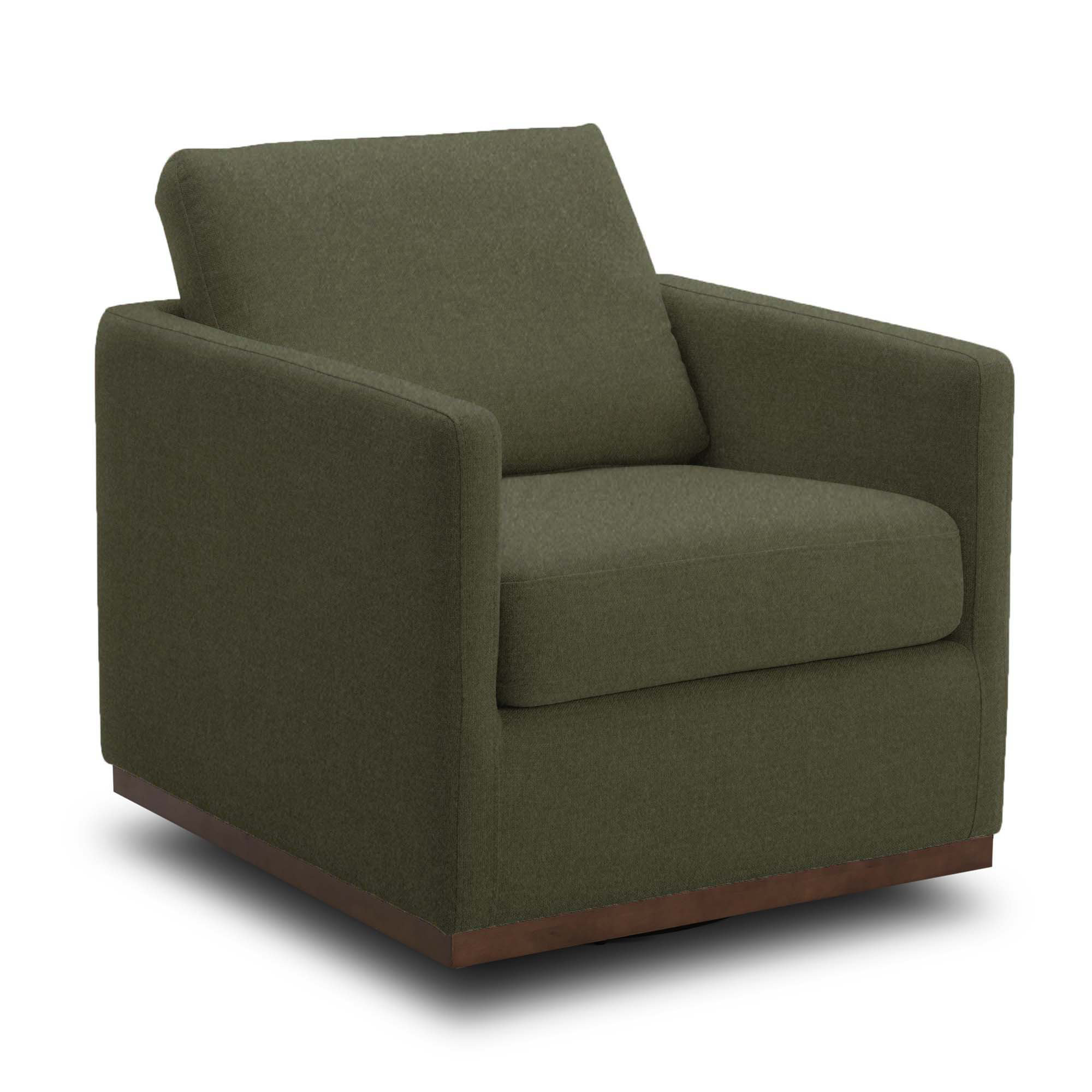 Bobbi Upholstered Swivel Armchair, Vesper Forest Velvet