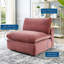 Chaise sans accoudoirs en velours rembourré Commix-1736480530